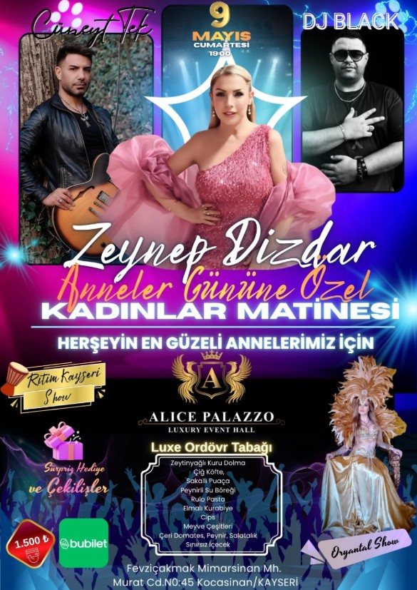 Zeynep Dizdar Kayseri Kadınlar Matinesi 2026 | Anneler Günü Özel Etkinlik Etkinlik Görseli